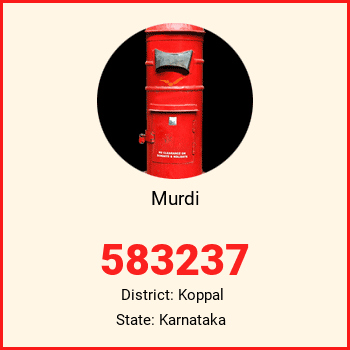 Murdi pin code, district Koppal in Karnataka